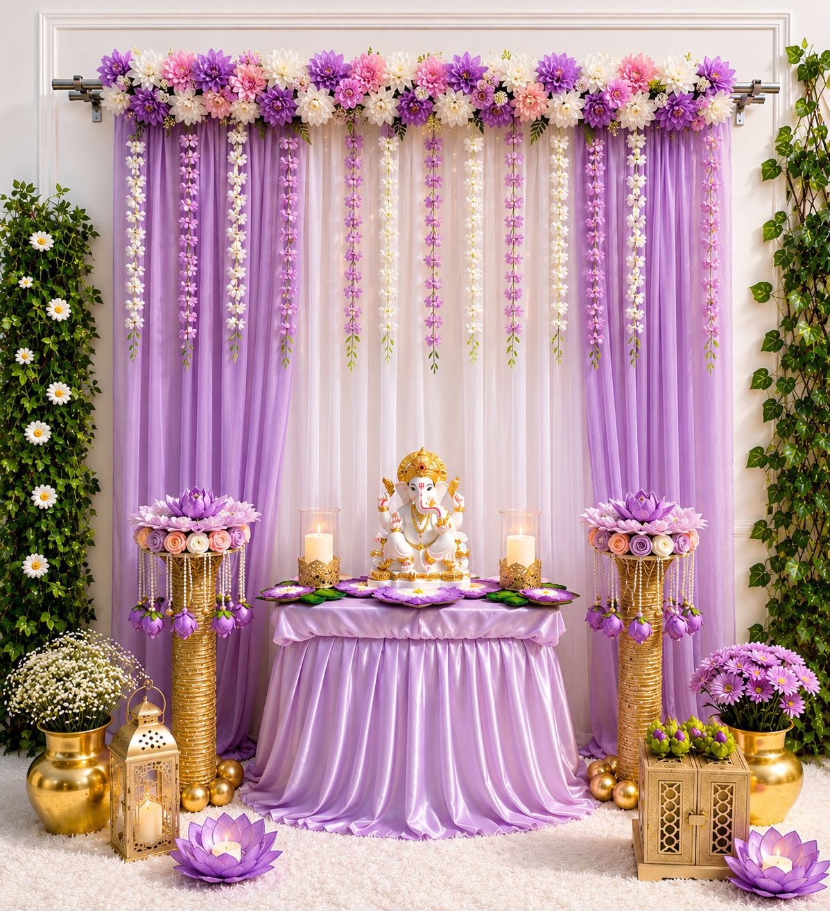 Utsav Pushp Ganpati Backdrop - Image 2